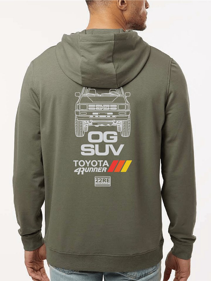 Vertical Unisex Premium Hoodie - Olive/White product image (1)