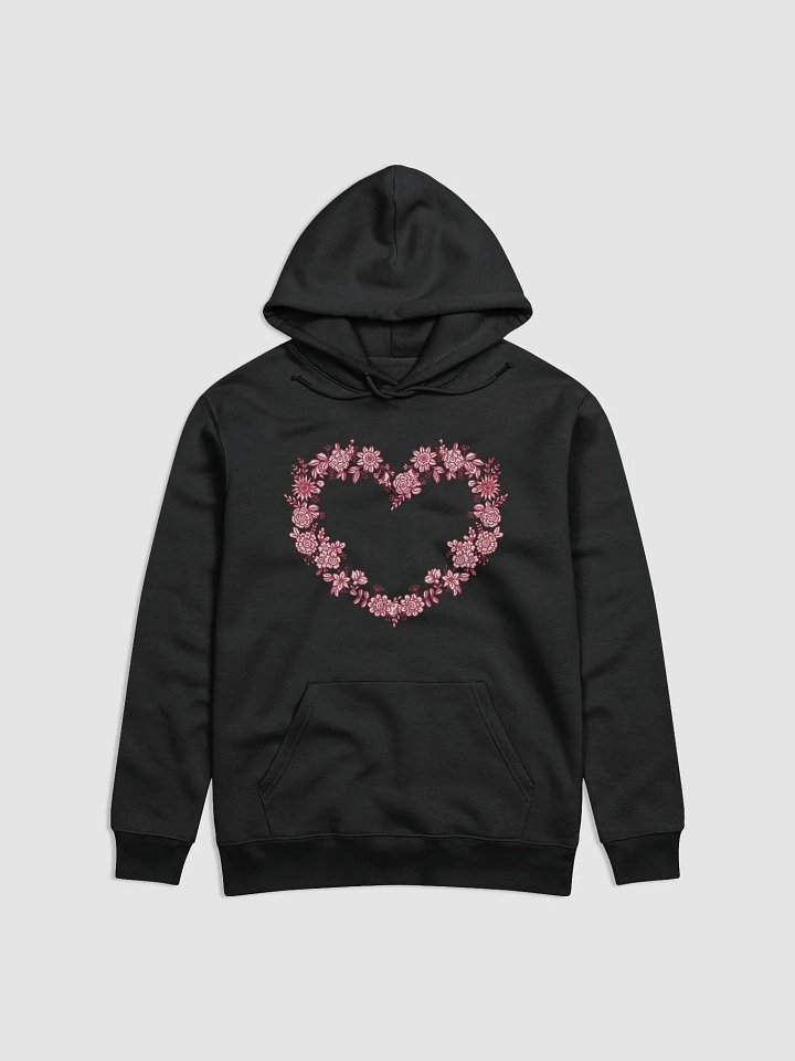 Red Floral Heart Unisex Essential Eco Hoodie product image (4)
