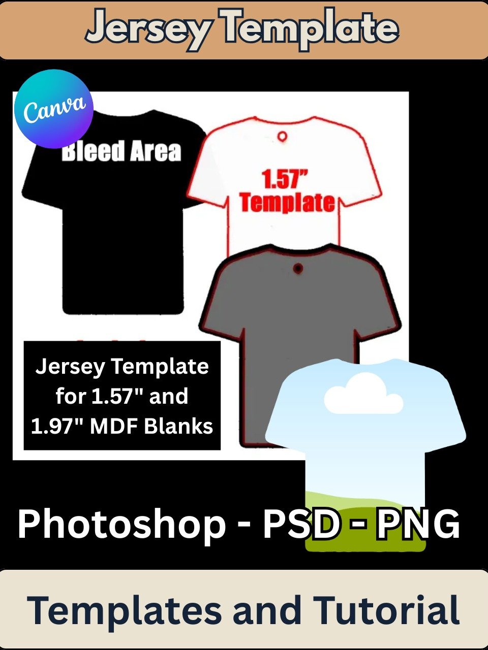 VIP Members Only! 1.5 and 1.97 inch Templates / Editable in Canva - PSD and PNG Files / How to Sublimate a MDF Wood T-Shirt product image (2)