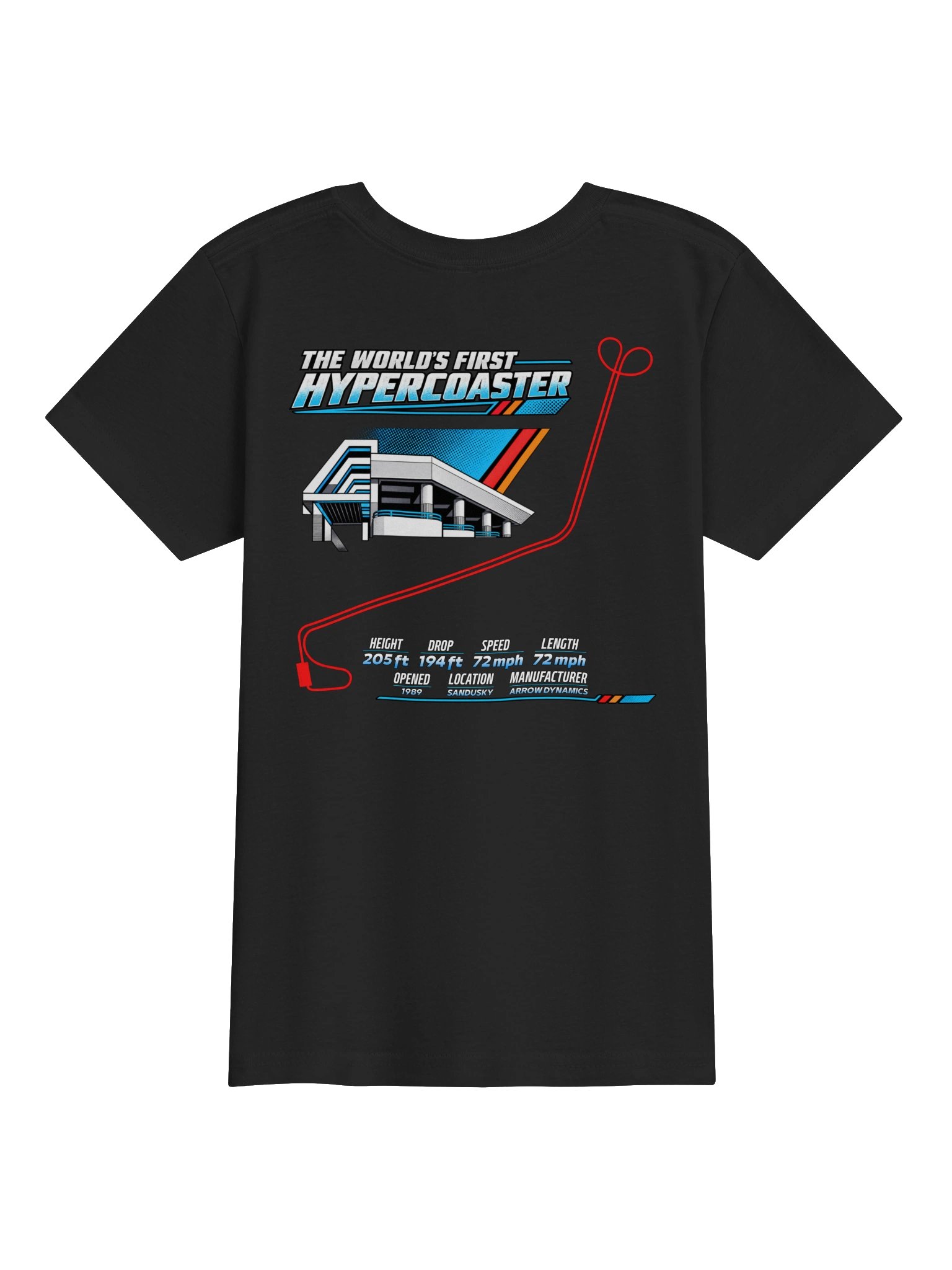 The World’s First Hyper Coaster Retro Graphic Layout Youth Tee product image (2)