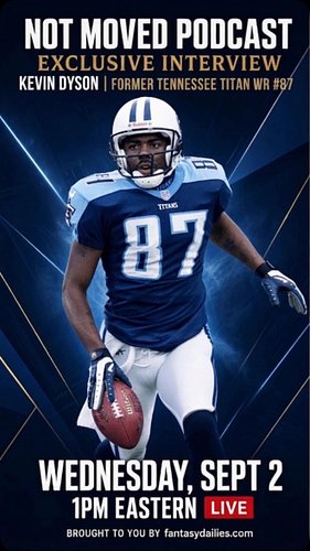 Join hosts Jimmy and JB on the Not Moved Podcast for an exclusive live interview with former Tennessee Titans wide receiver K...