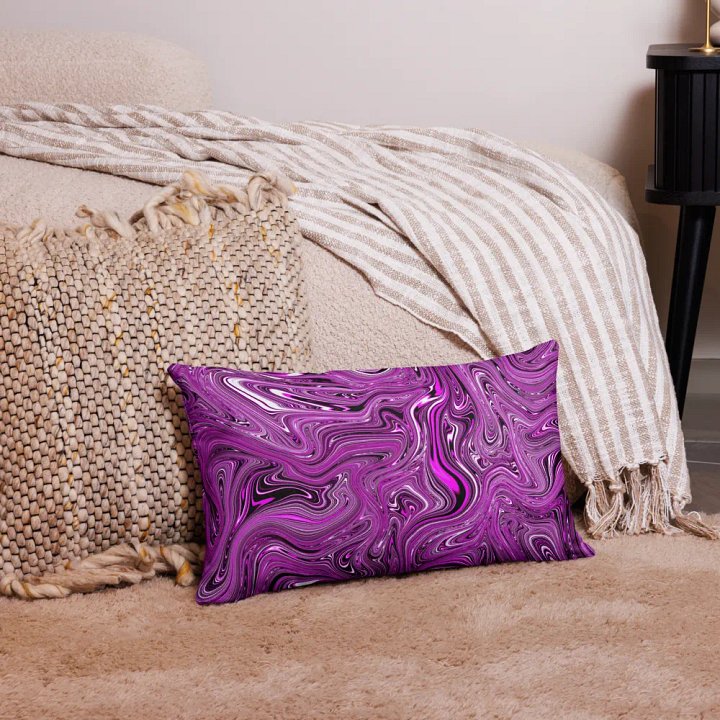Premium Pillow Case - Purple and White Fluid Swirls product image (1)