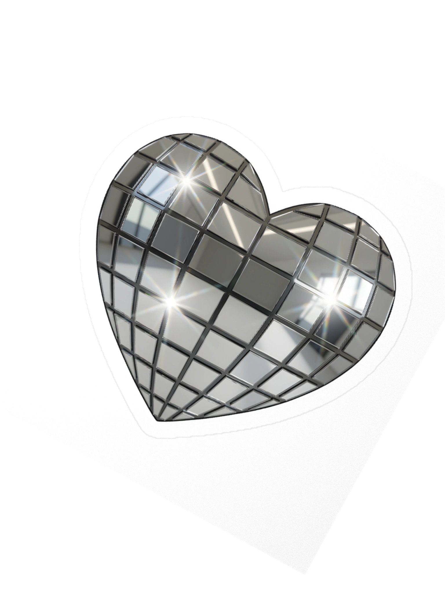 Mirrored Heart Disco Kiss Cut Sticker product image (8)