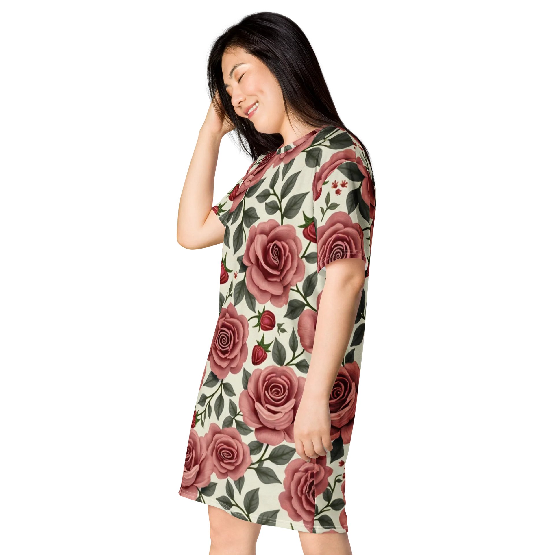 Barry Grady Red Roses All-Over T-Shirt Dress product image (3)