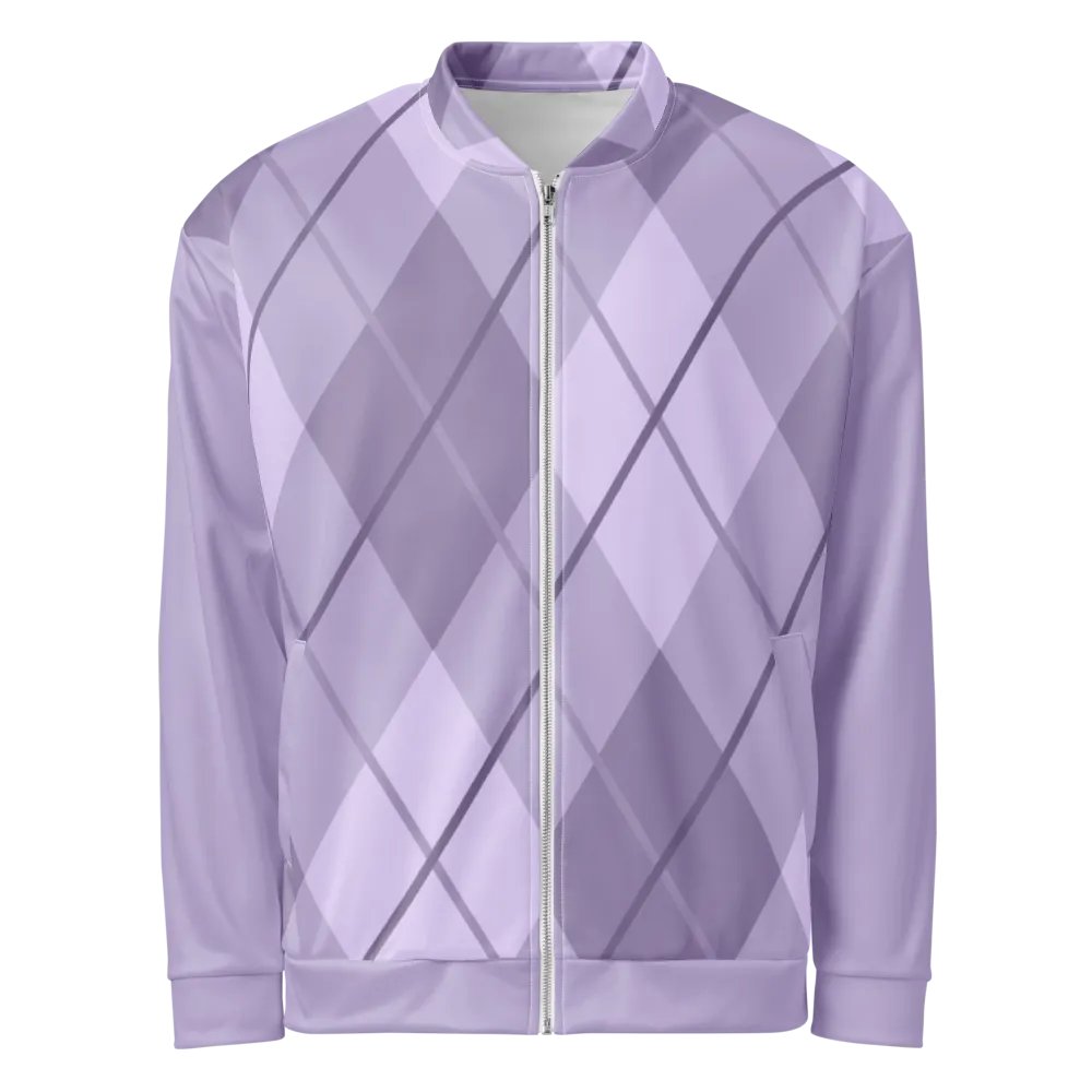 Lilac Argyle Bomber Jacket product image (1)