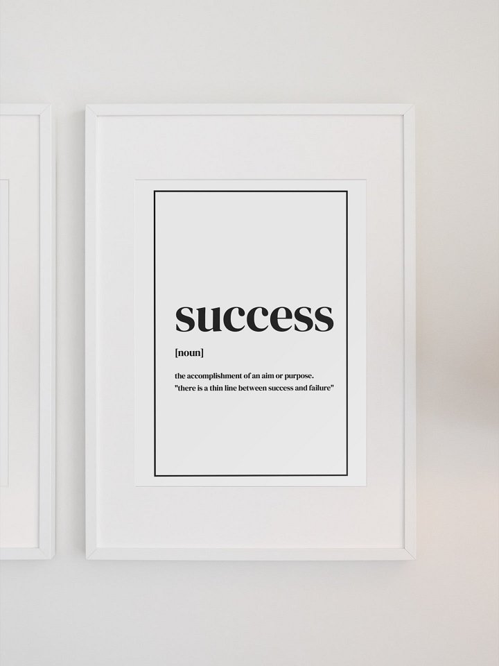 Modern Success Definition Poster, Minimalist Office Decor, Inspirational Quote Wall Art, Motivational Typography Print, Goal Achievement Art product image (1)