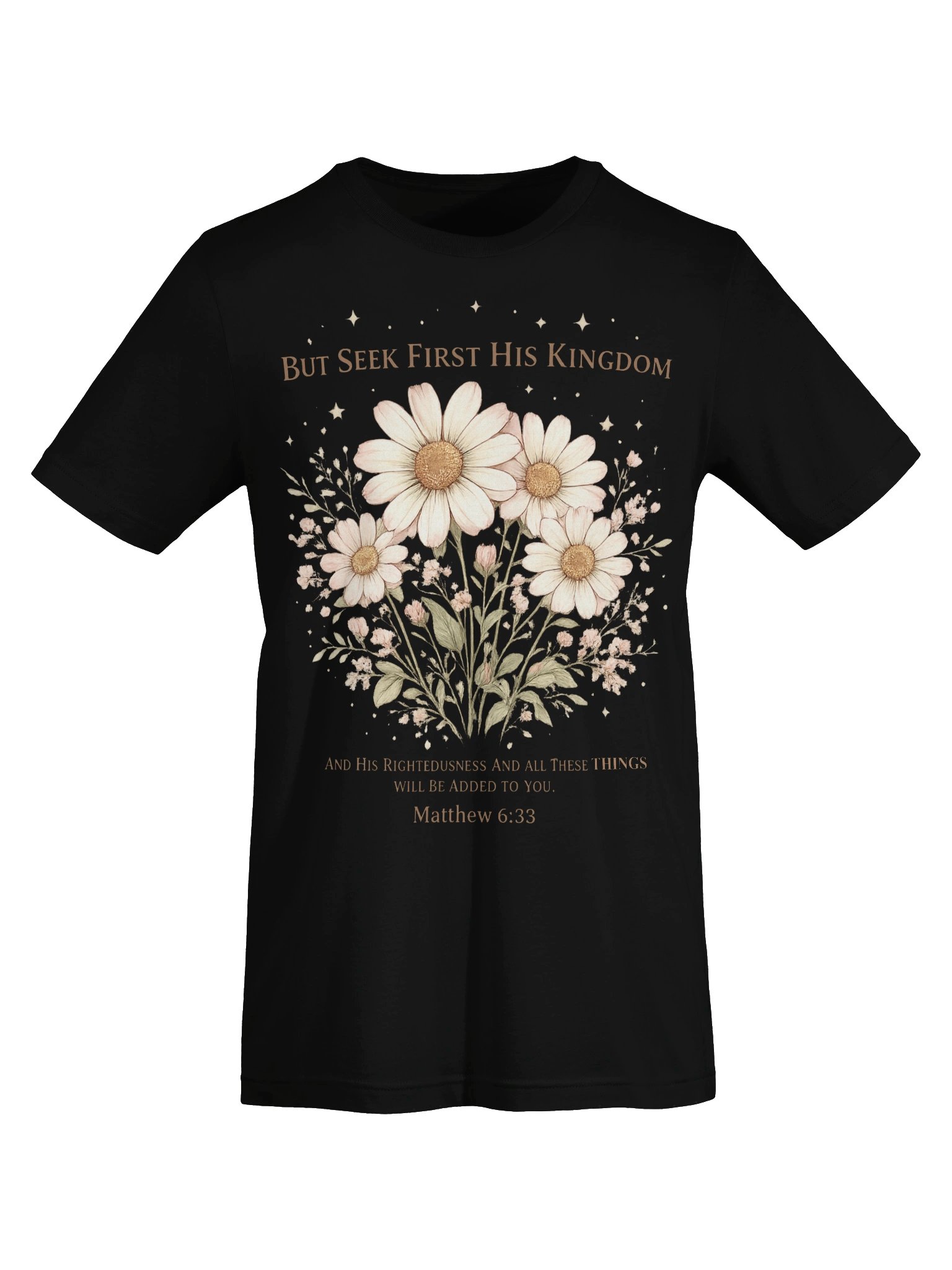 Seek First His Kingdom Shirt – Feminine Christian Daisy Floral Tee product image (26)