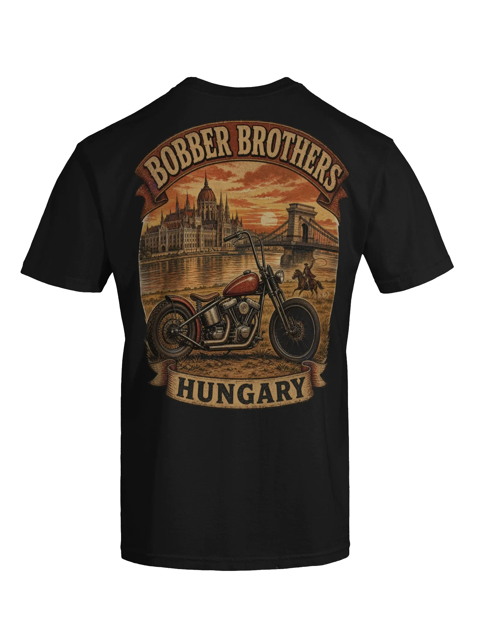 Hungary motorcycle t-shirt design by Bobber Brothers