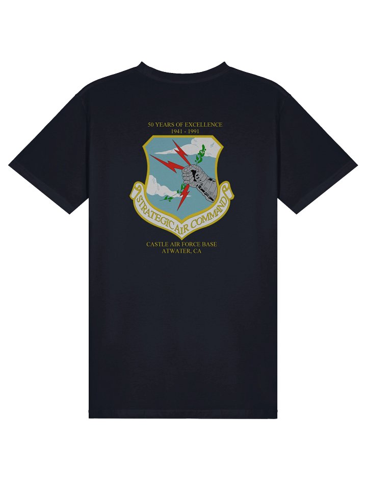 Castle Air Force Base Strategic Air Command - Printed t-shirt in Navy Blue - Logo front and back product image (2)