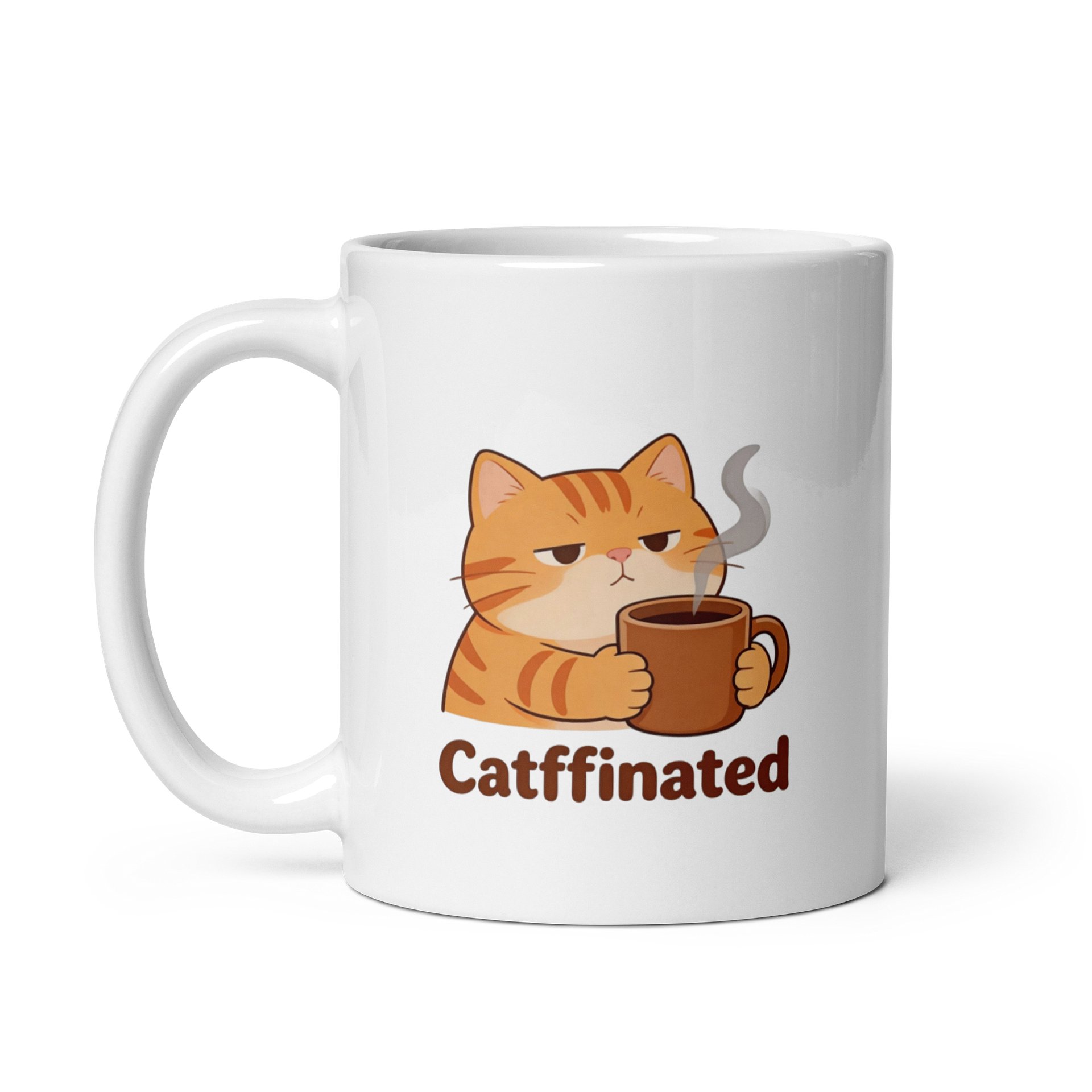 Catffinated - Sleepy Orange Tabby Ceramic Mug product image (4)