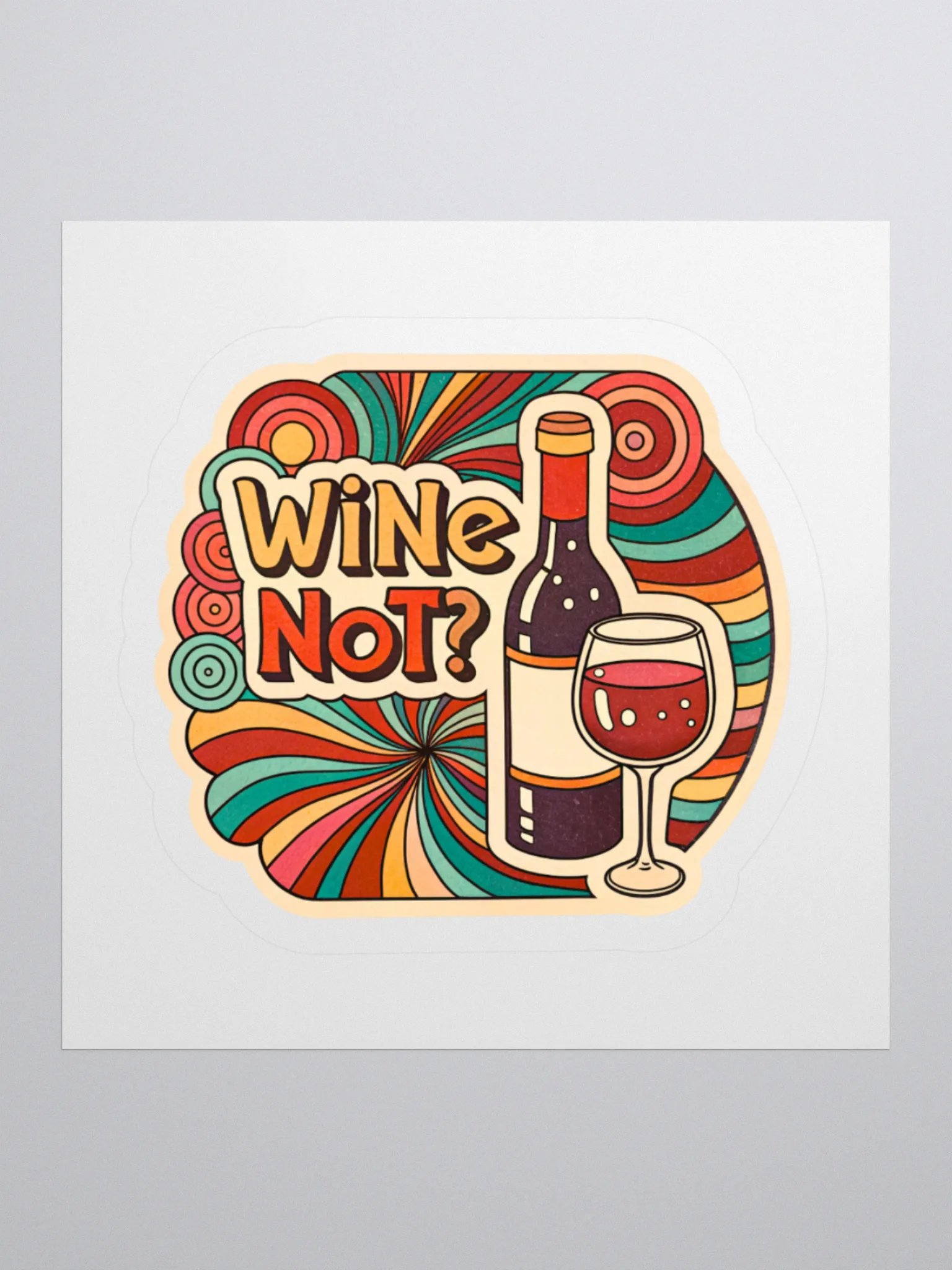 Wine Not? Retro Kiss Cut Sticker product image (3)