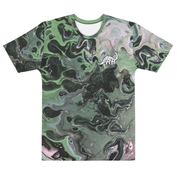 Metallic Green Fluid Acrylic T-Shirt product image (2)