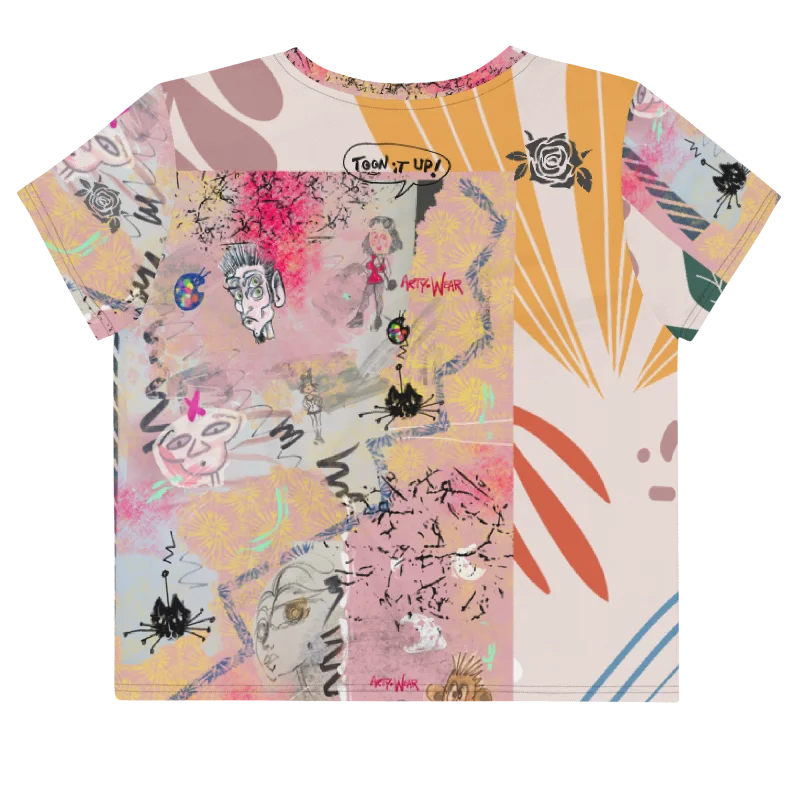 Toon it Up! Women's Poly Crop Tee 'Rosie Toons' product image (2)