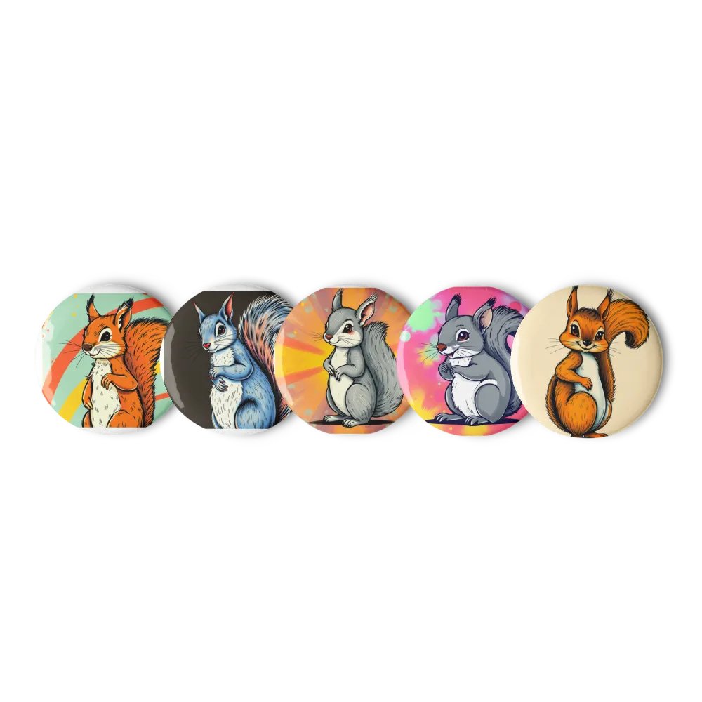 Rainbow Squirrel Pin Button Set product image (1)