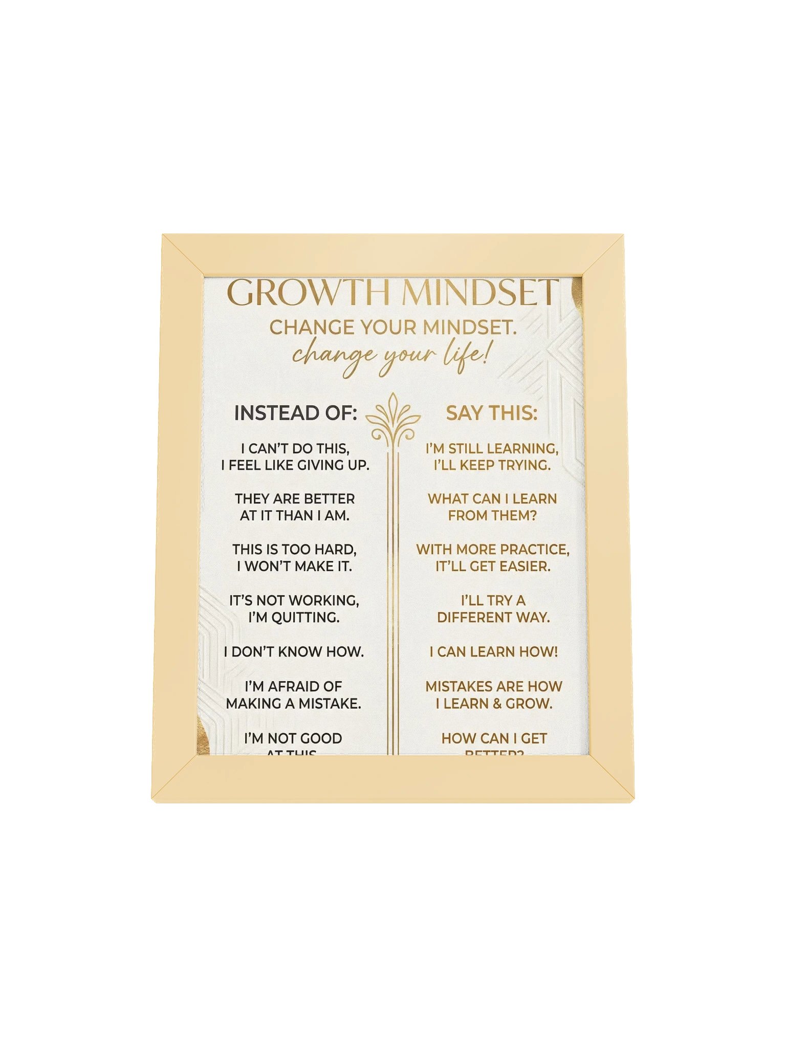 Growth Mindset Wall Art – Transform Your Thoughts, Transform Your Life | Modern Motivational Poster product image (1)