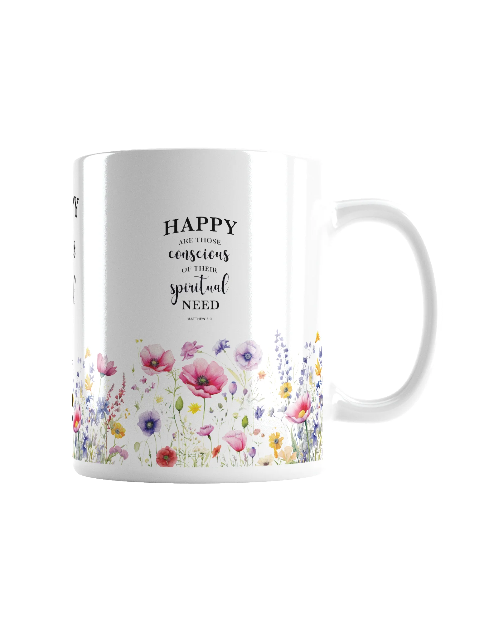 2026 Yearly Text Christian Mug – Matthew 5:3 Inspirational Floral Coffee Cup product image (3)