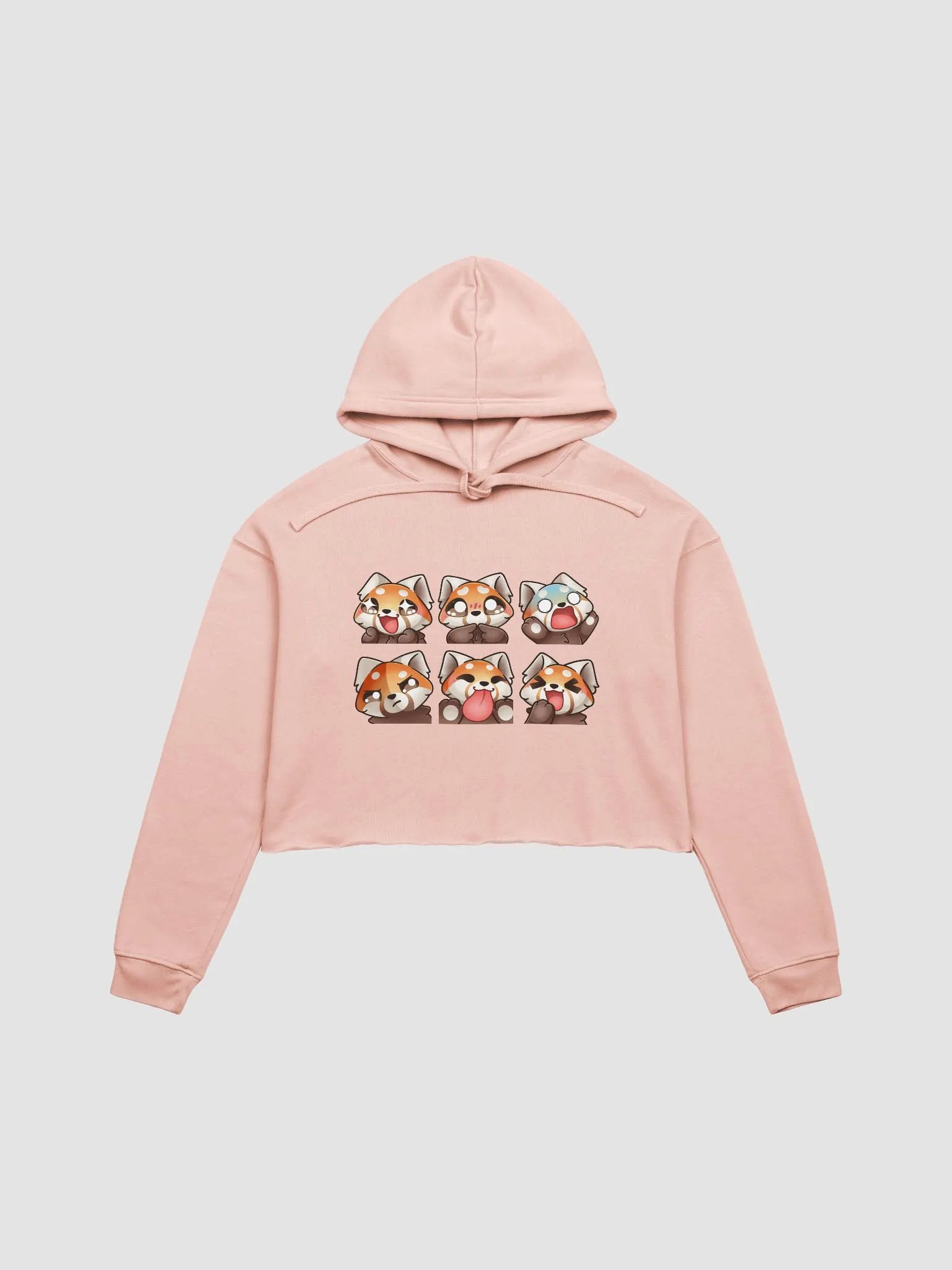 Red panda emote cropped fleece hoodie product image (3)