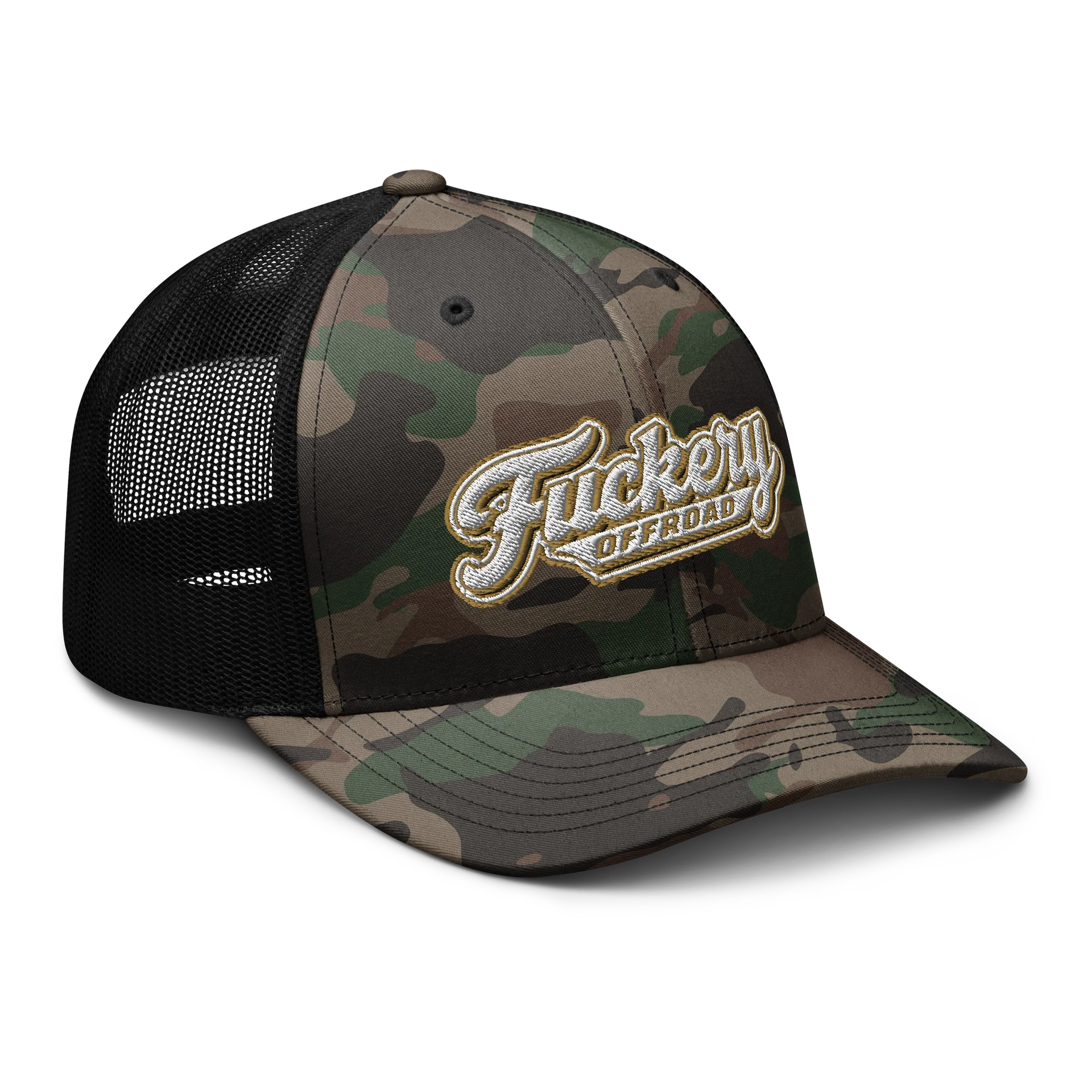 Camo Baseball hat with Retro Fuckery Logo product image (6)