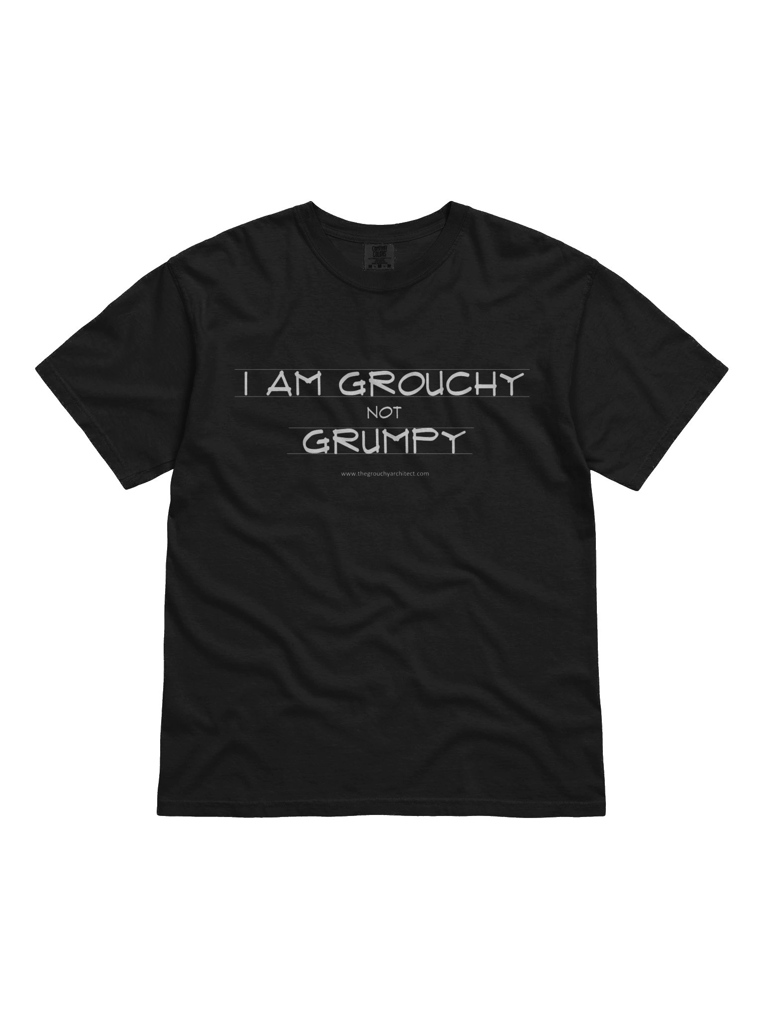 GROUCHY NOT GRUMPY cotton tee - BLACK product image (1)