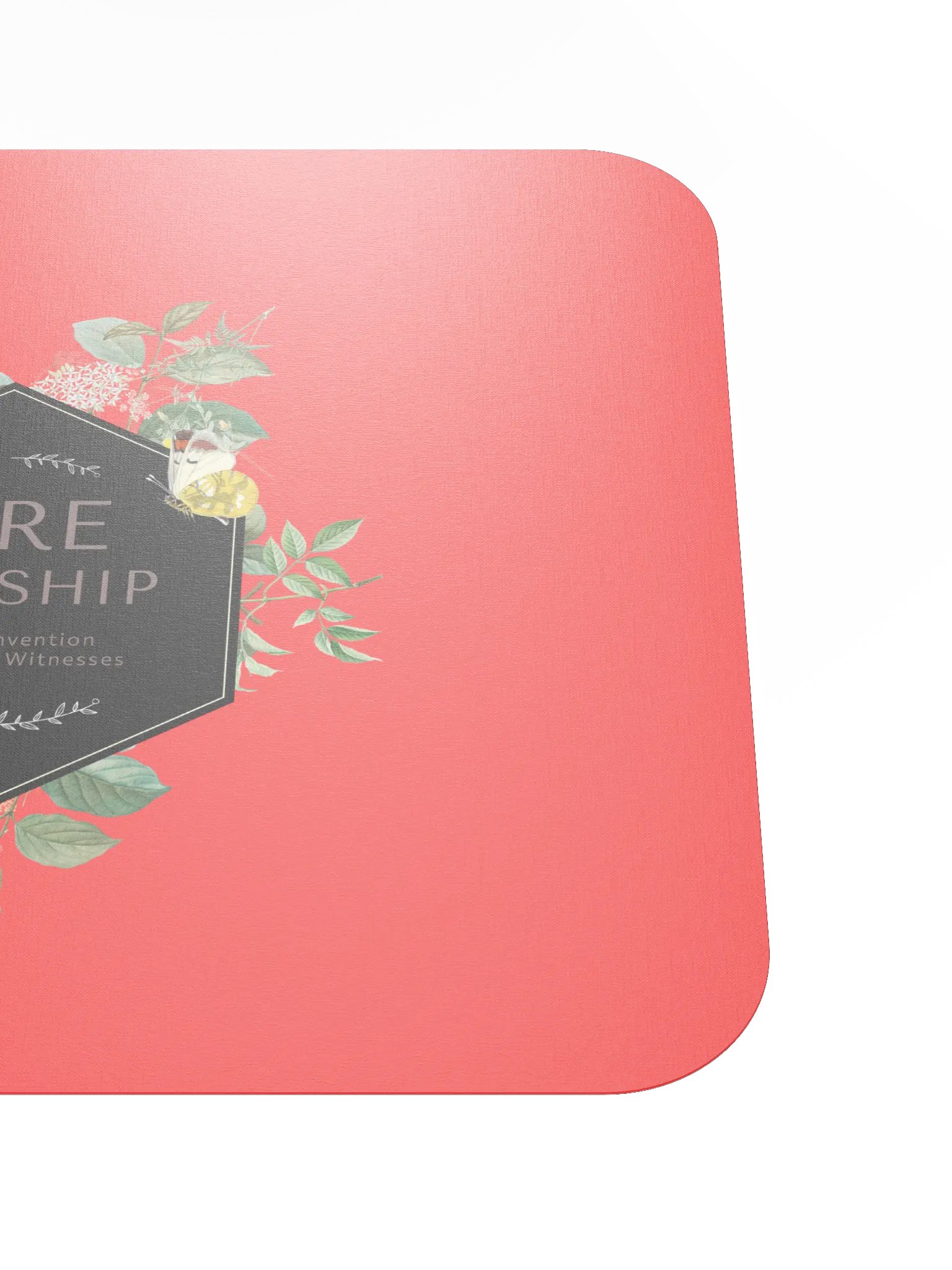 "Pure Worship" 2025 Convention | Coral Red Botanical Mouse Pad product image (5)