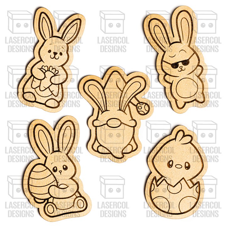 Easter Bunny Paint Kit DIY Cut Outs Set 5 - Laser Cut Files product image (2)