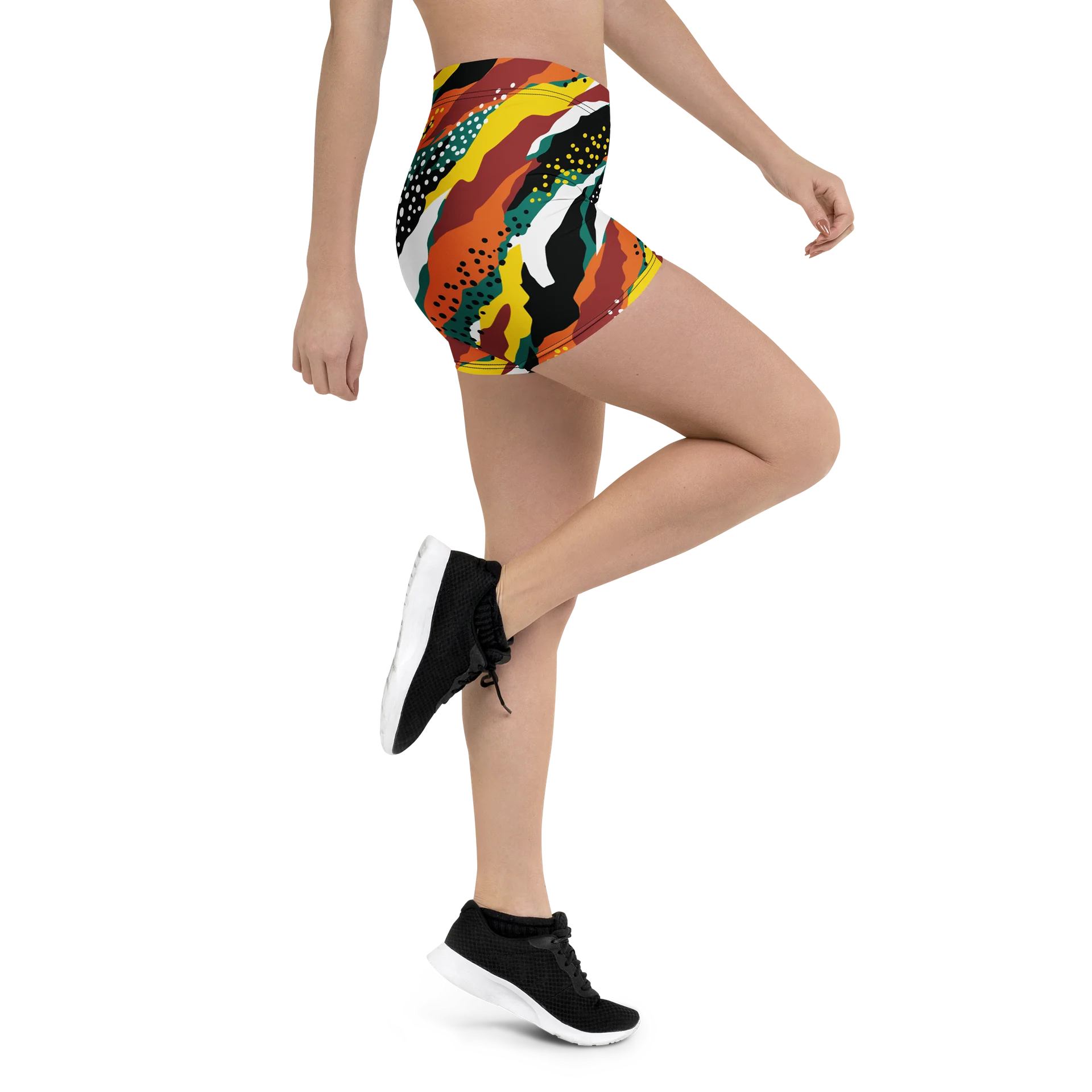 Terracotta & Teal Abstract Safari Pattern | Vibrant All-Over Print Shorts product image (3)