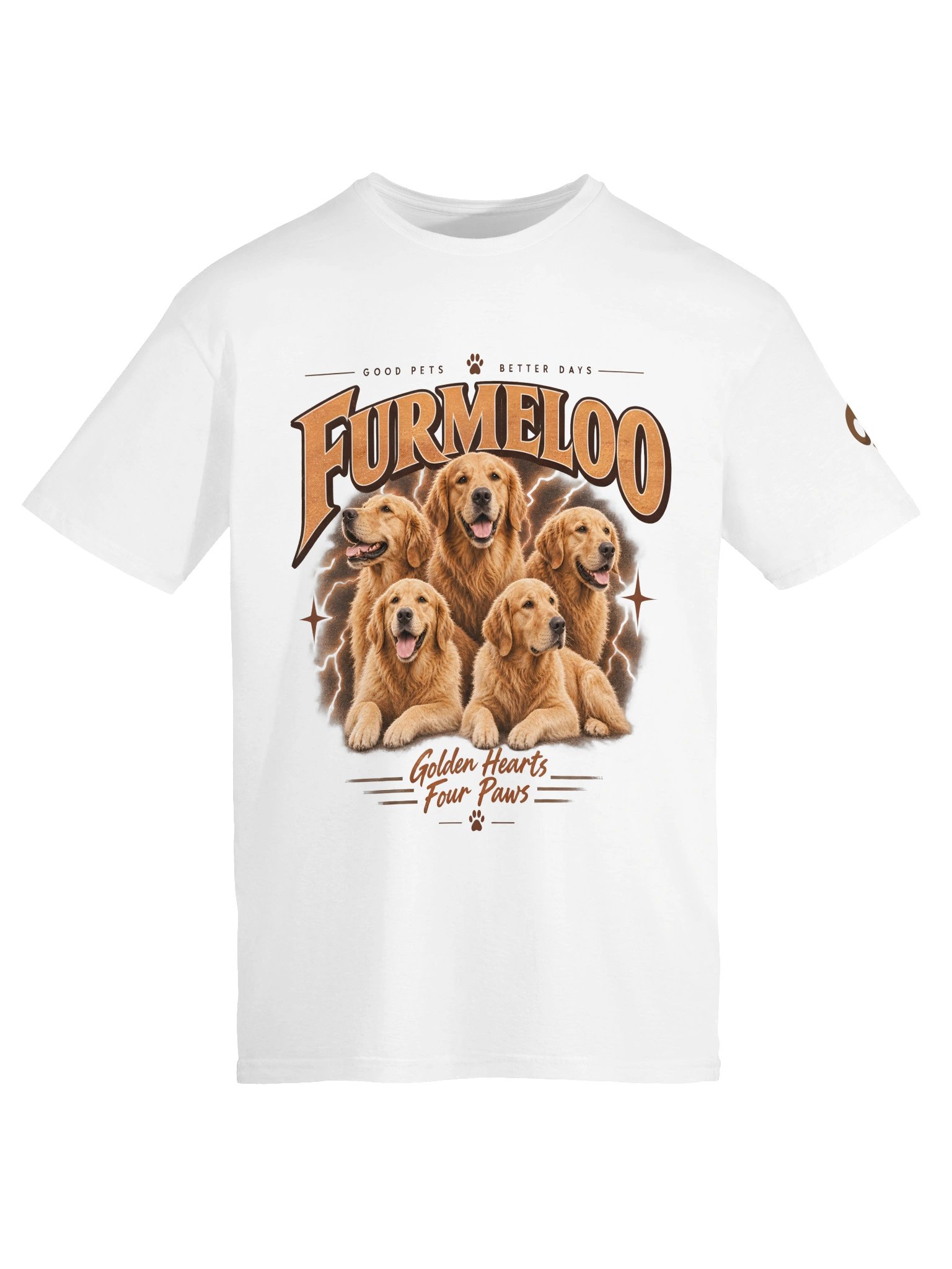 Furmeloo Golden Hearts Four Paws T-Shirt product image (5)