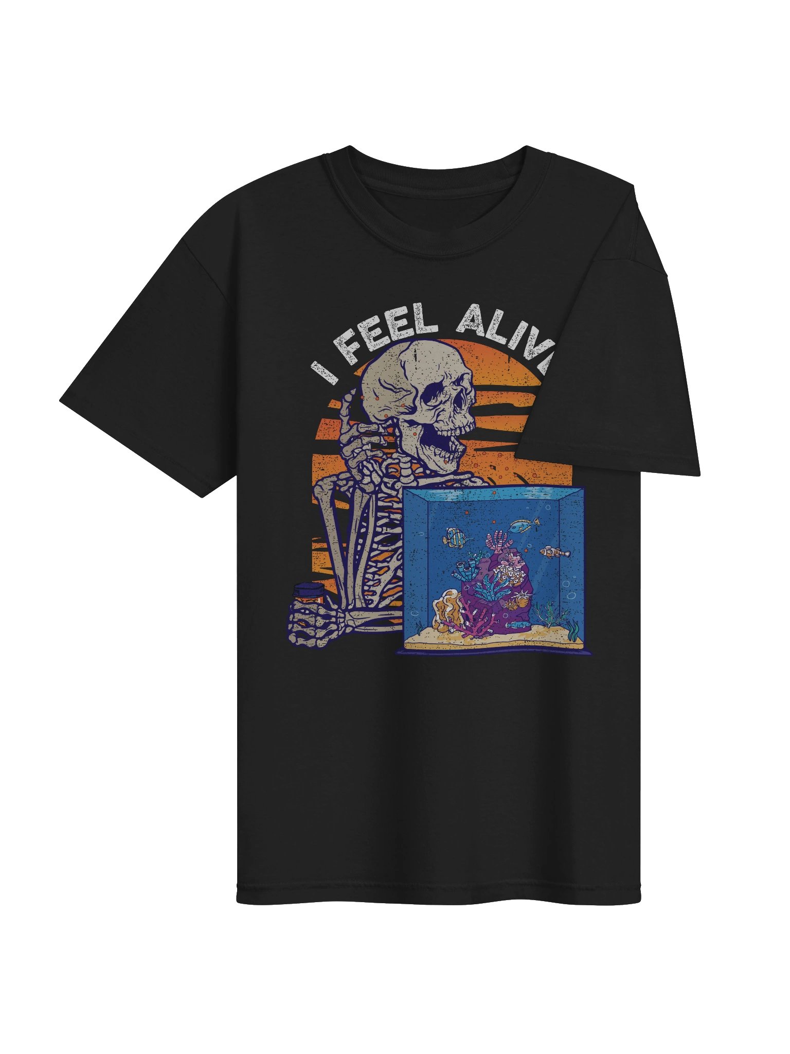 I Feel Alive Reef Tank Shirt – Saltwater Aquarium Skeleton Graphic Tee for Reef Hobbyists product image (9)