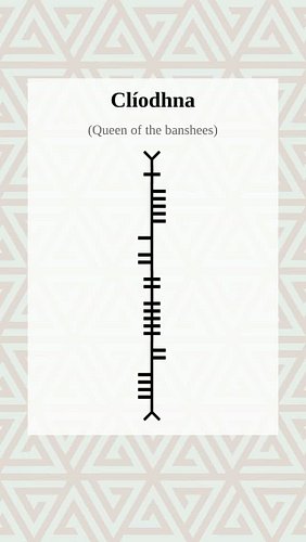 Ogham Word of the Day:Clíodhna 
Explore more Ogham: The Ancient Irish 'Tree Alphabet' , 
Medieval history and linguistics at ...