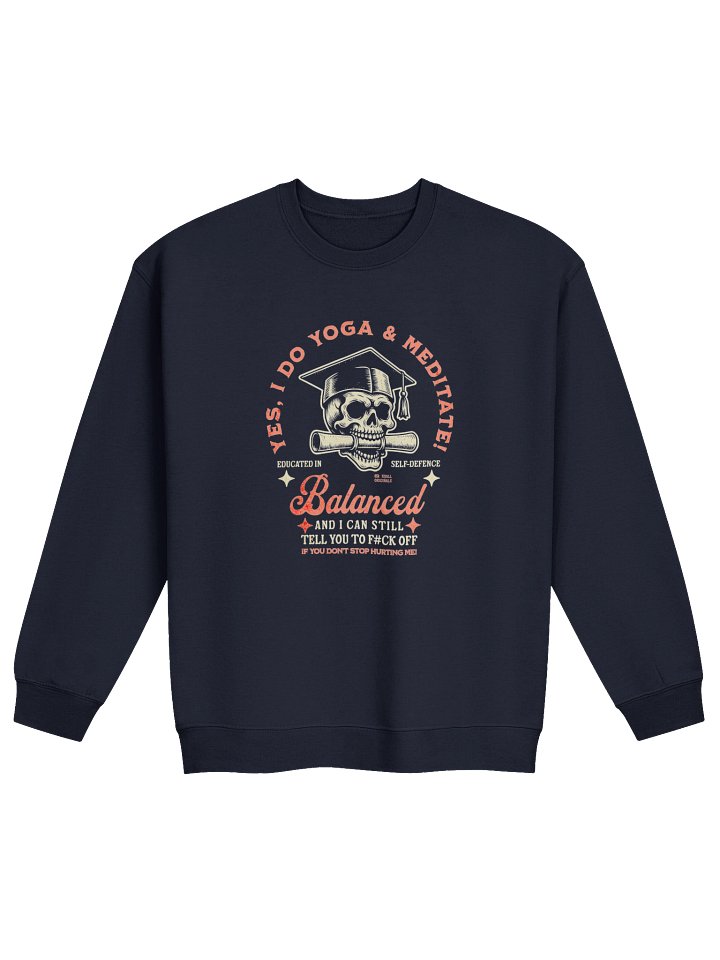 Skull Yes I Do Yoga and Meditate_Self-Defence Unisex Gildan Crewneck_R3CVR.i by EQALL® Originals_Pink / Beige product image (30)