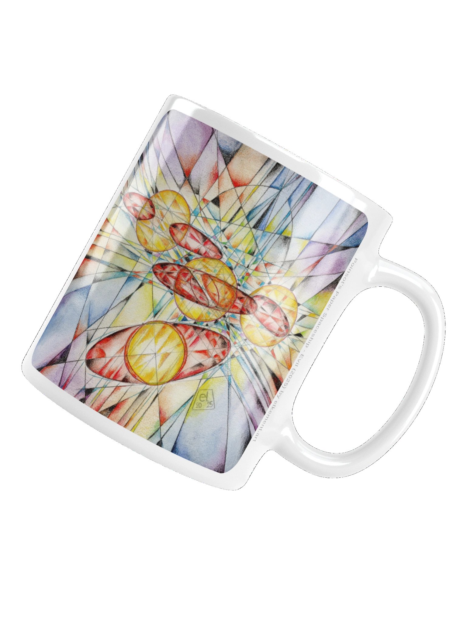 Poinsot's Paper Spaceship 3+4 - Gyroscope Physics Geometric Drawings Mug product image (7)