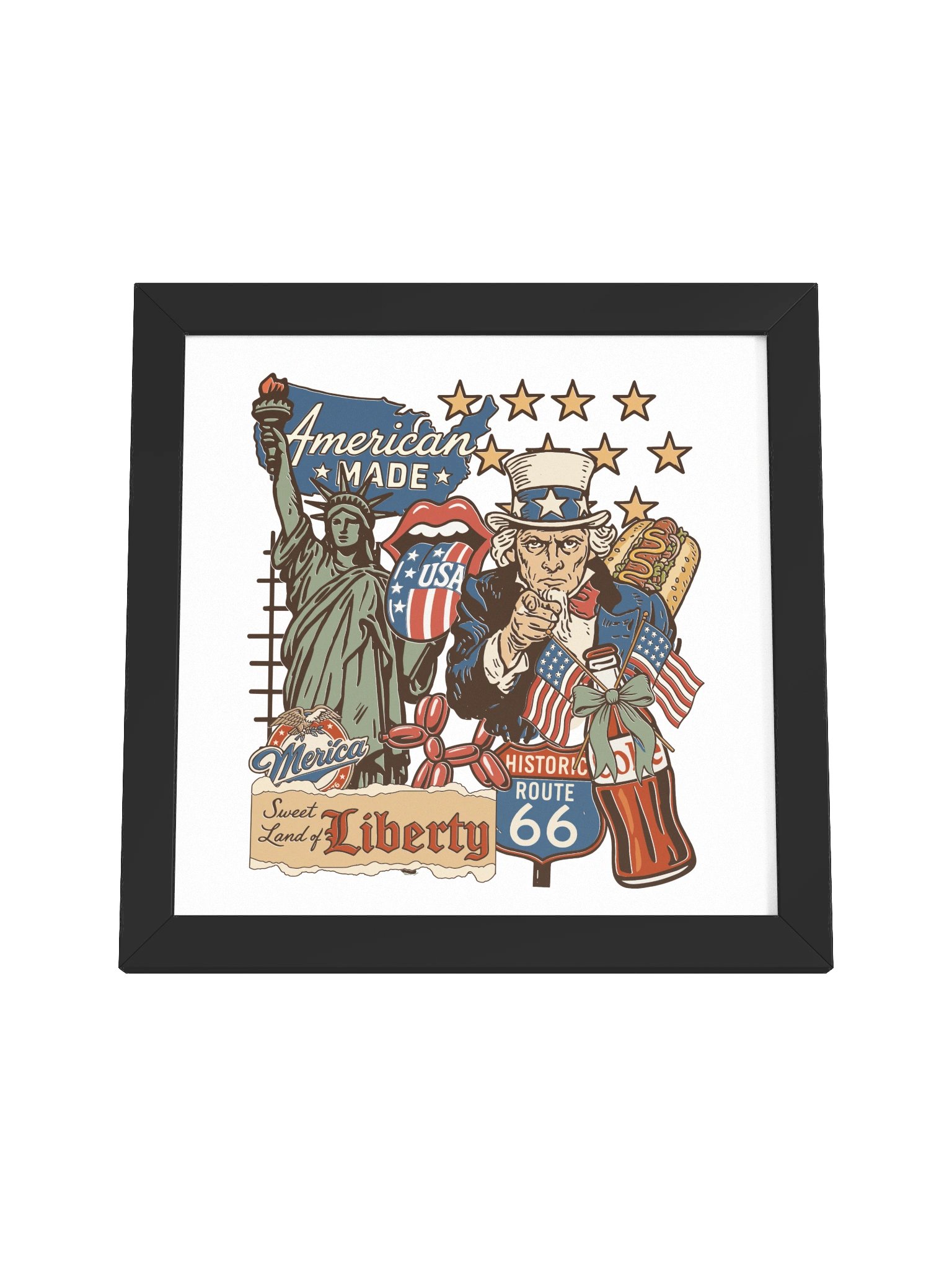 Merica USA Vintage Patriotic Collage Poster product image (51)