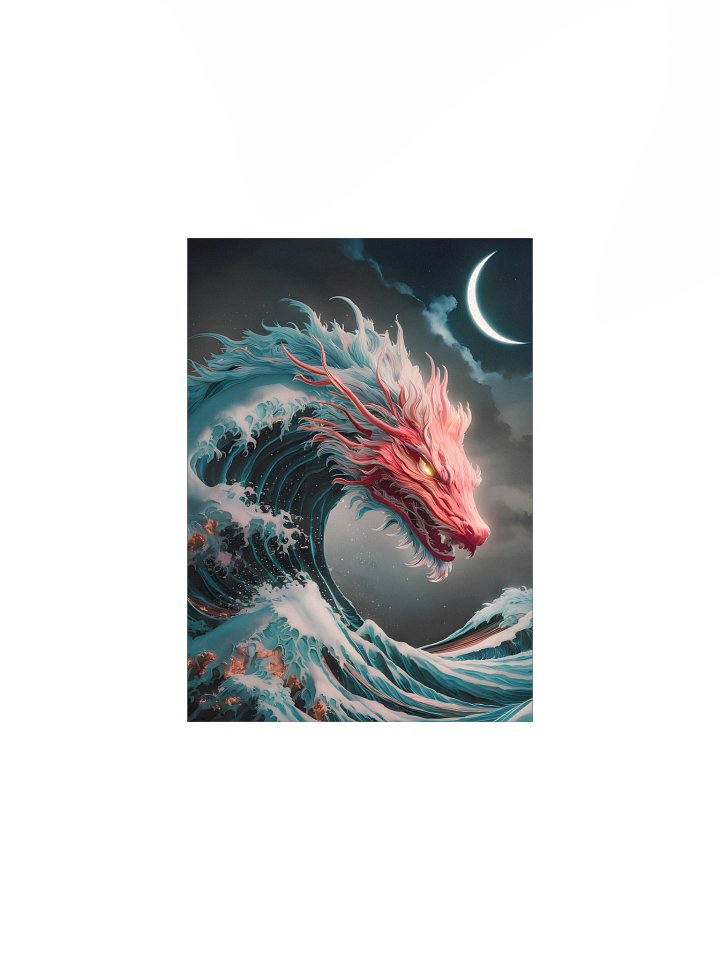 Celestial Sea Dragon Poster – Lunar Wave Guardian Wall Art product image (2)
