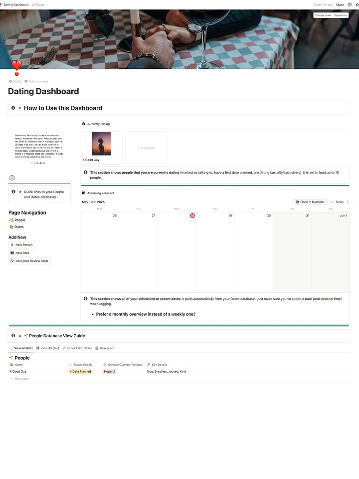 Complete Dating Dashboard (Notion Template) product image (2)