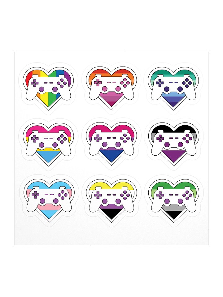 Pride Flag Stickers - Gaymer Hearts Set product image (1)