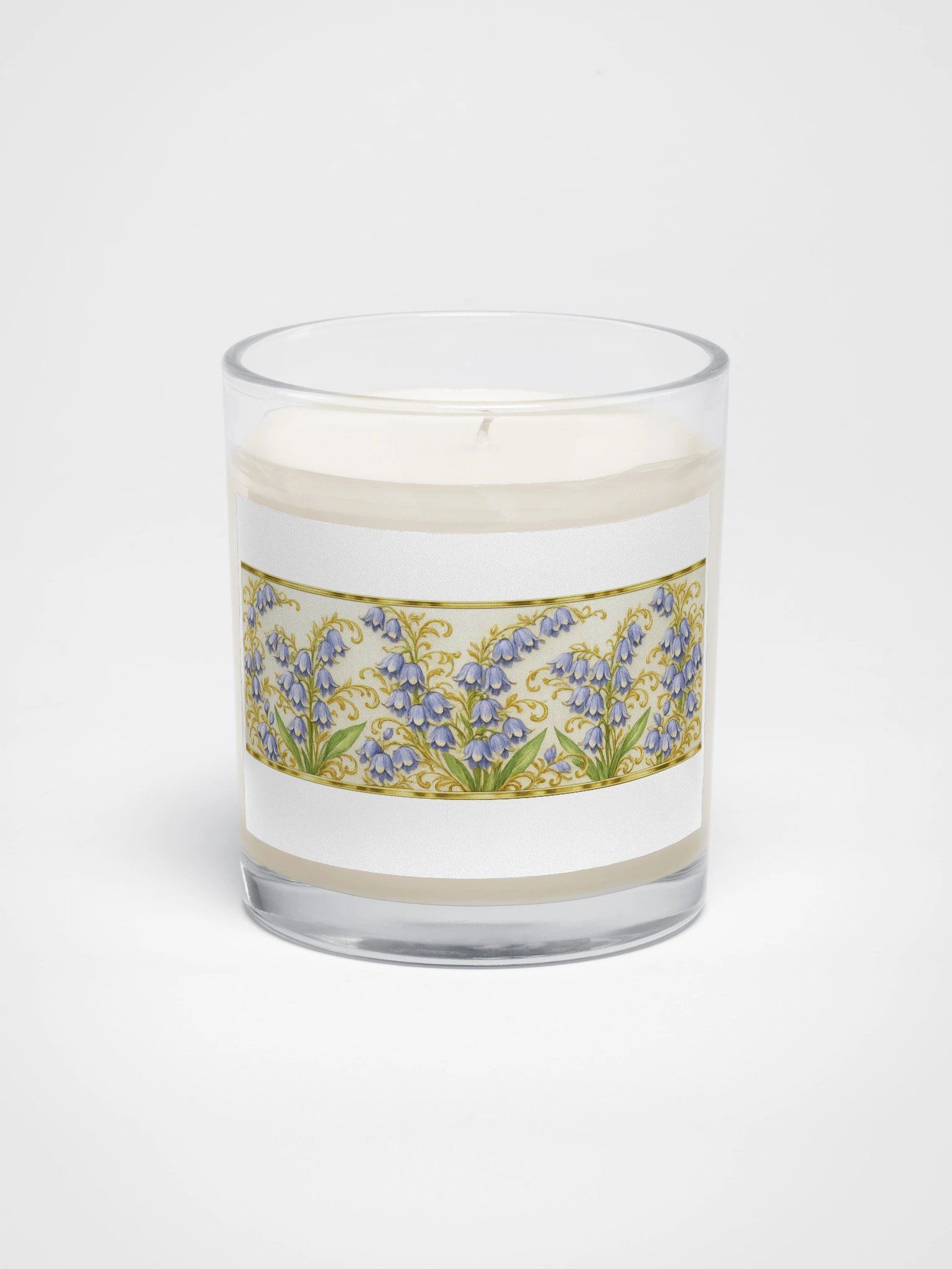 Bellflower Frieze Candle — Gold-Scroll Floral Trim product image (1)