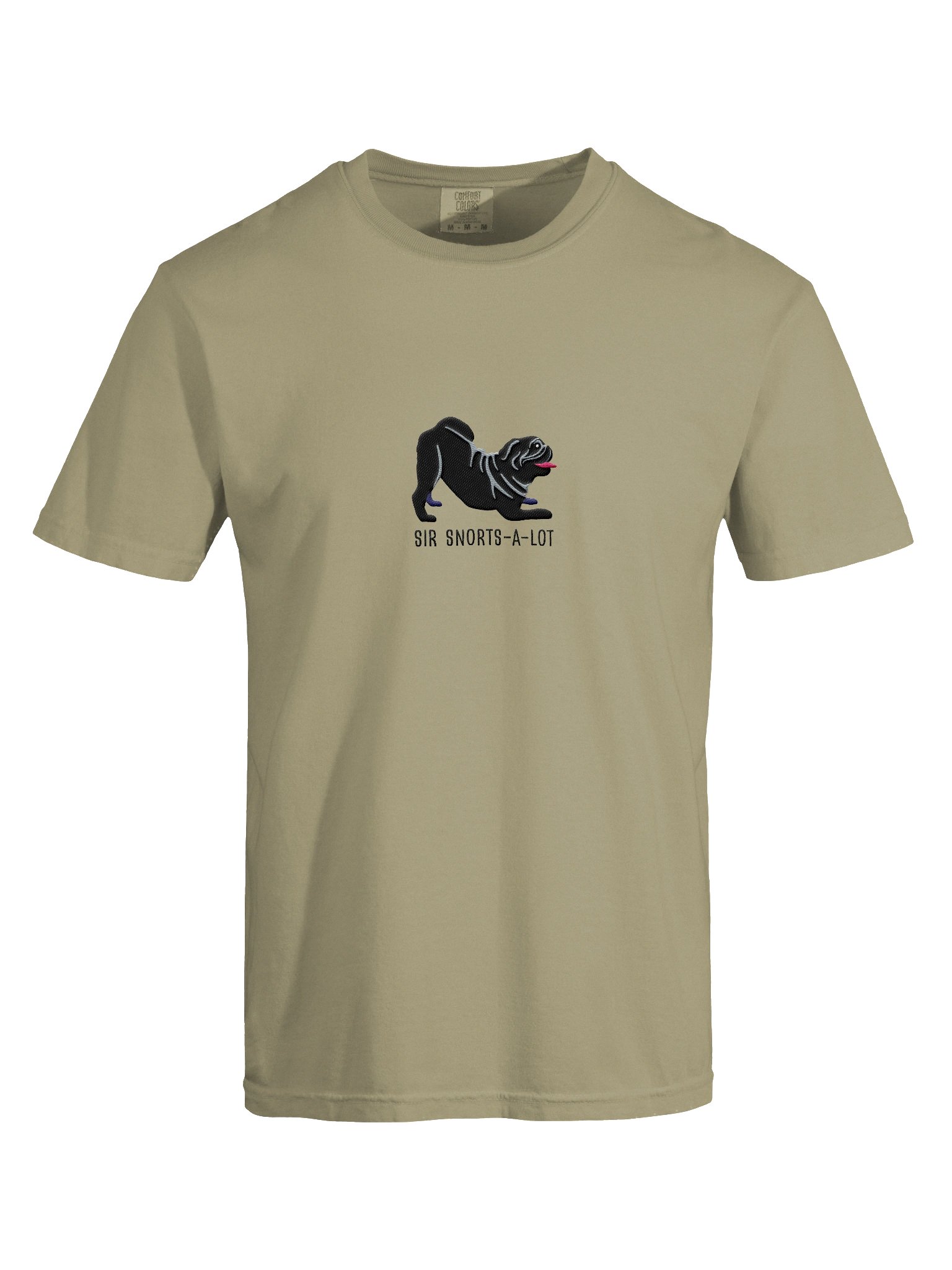 Sir Snorts-A-Lot T-Shirt(Embroidered) of a Pug(Black) product image (10)
