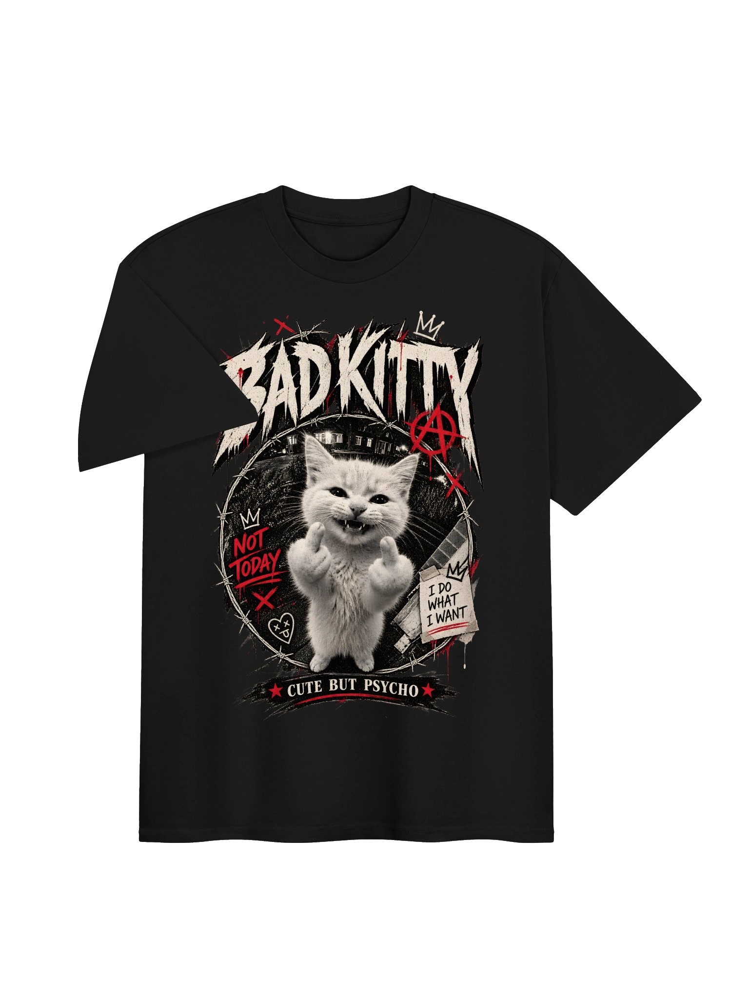 BAD KITTY – Cute But Psycho Vintage Graphic Tee product image (3)