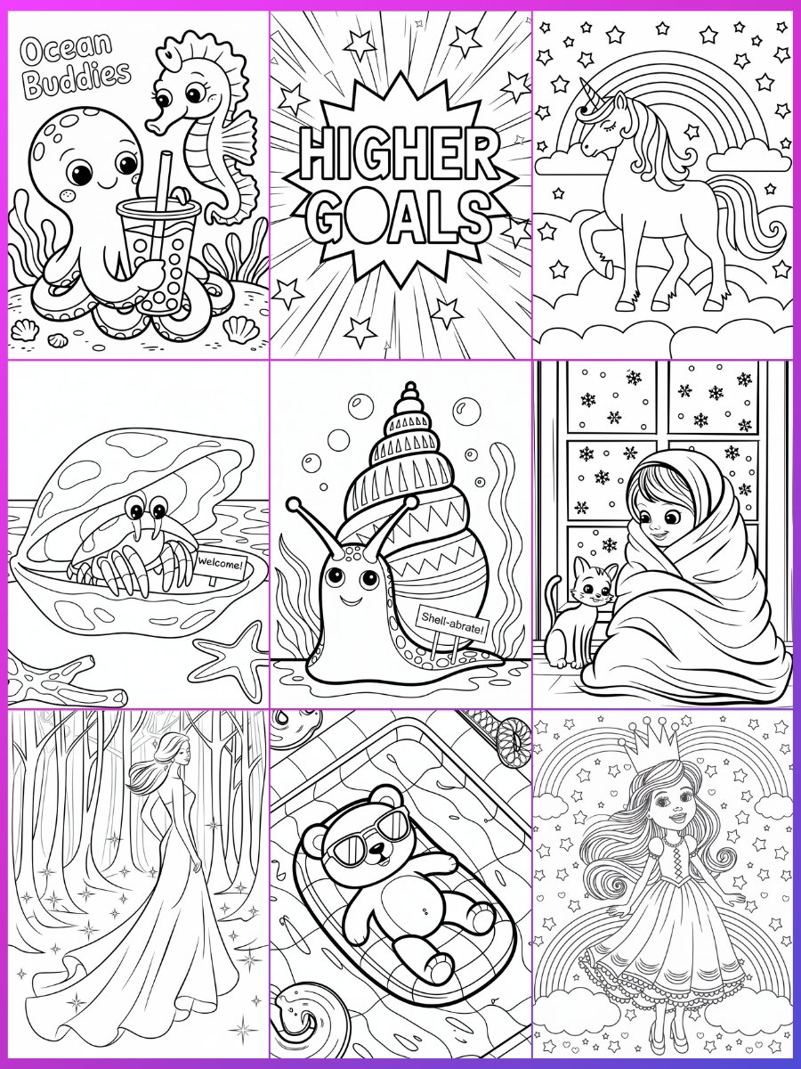 260 Leonardo Ai coloring book pages & cover prompts product image (2)