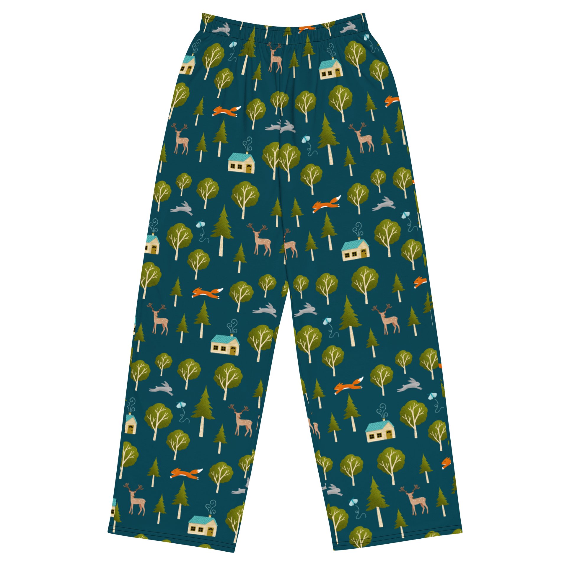 Cozy Cabin and Forest Animals Unisex Wide Leg Pants product image (1)