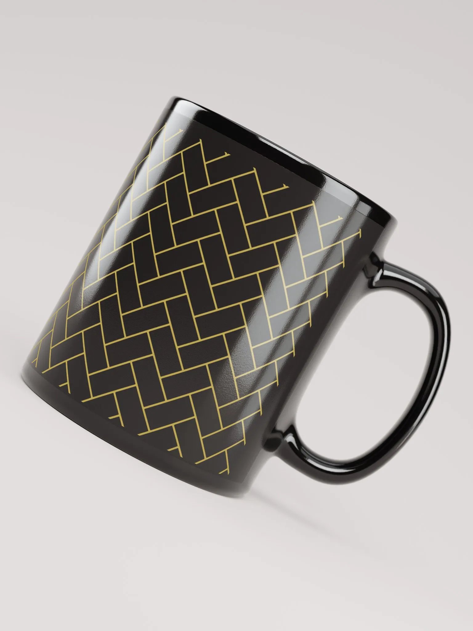 Gold Bricks Pattern Design Black Mug product image (7)