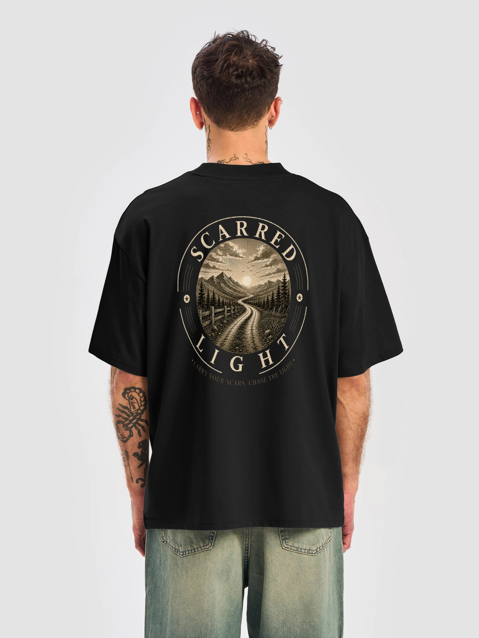 Scarred Light Organic Oversized T-Shirt product image (12)