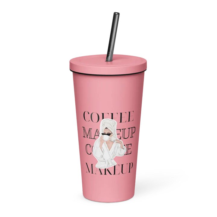 Makeup & Coffee Tumbler With Straw product image (1)