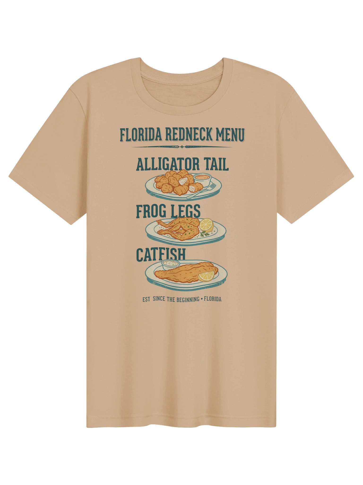 Florida Redneck Menu - Alligator Tail, Frog Legs, Catfish Tee product image (1)