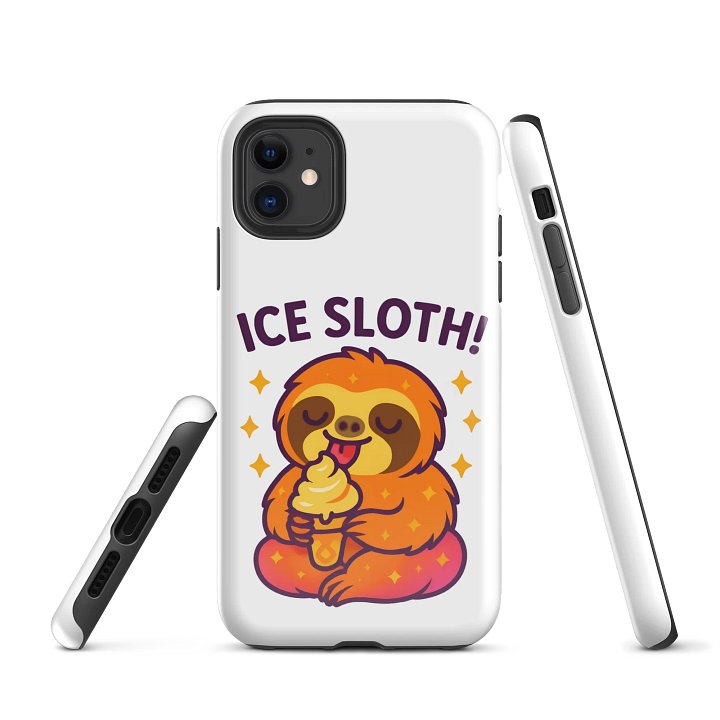 Ice Sloth – Funny Sloth iPhone Case | Ice Cream Lover Tough Phone Case – Sloths Having Snacks Collection product image (1)