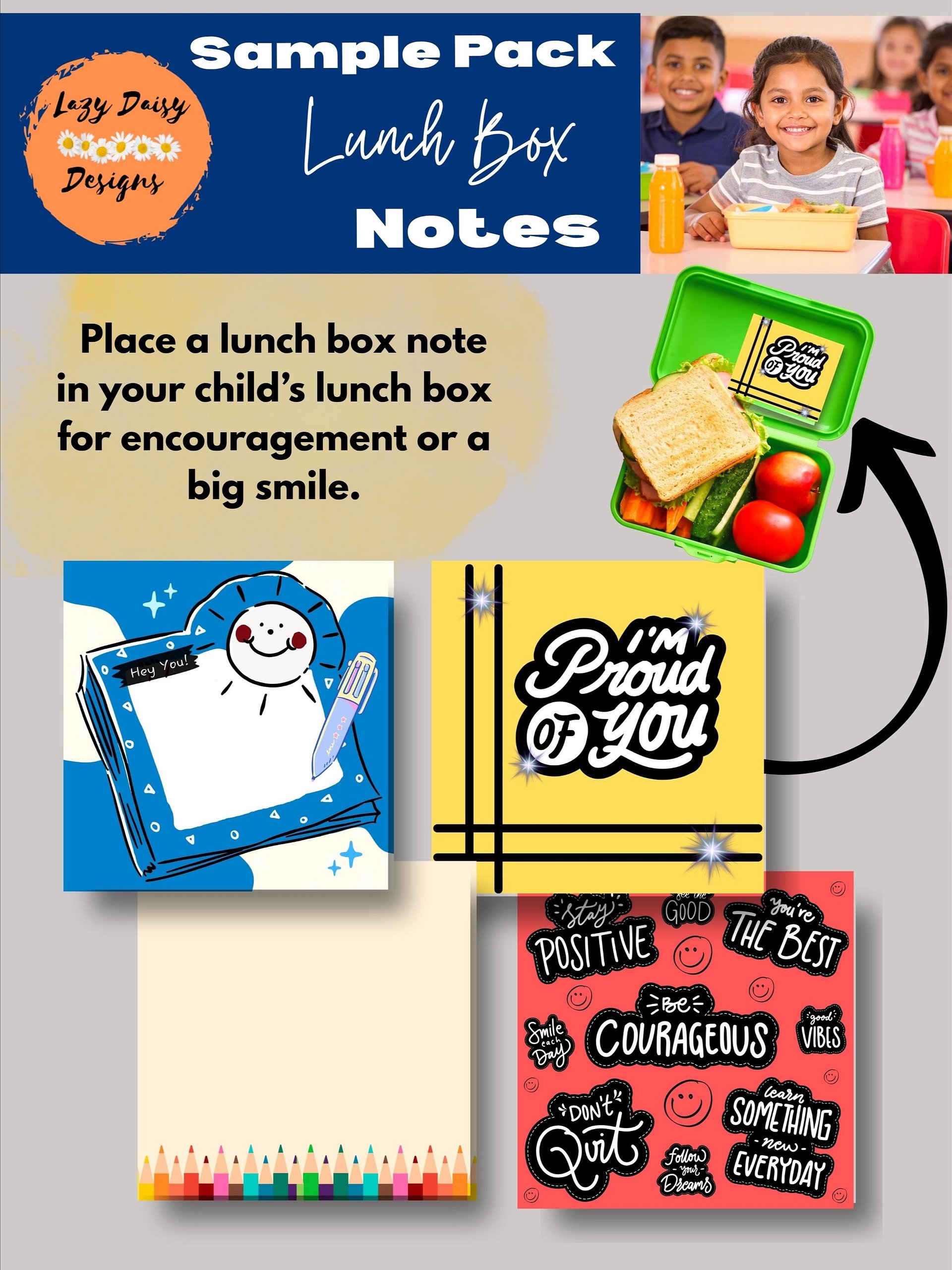 Lunch Box Notes - SAMPLE PACK (6 Designs) product image (1)