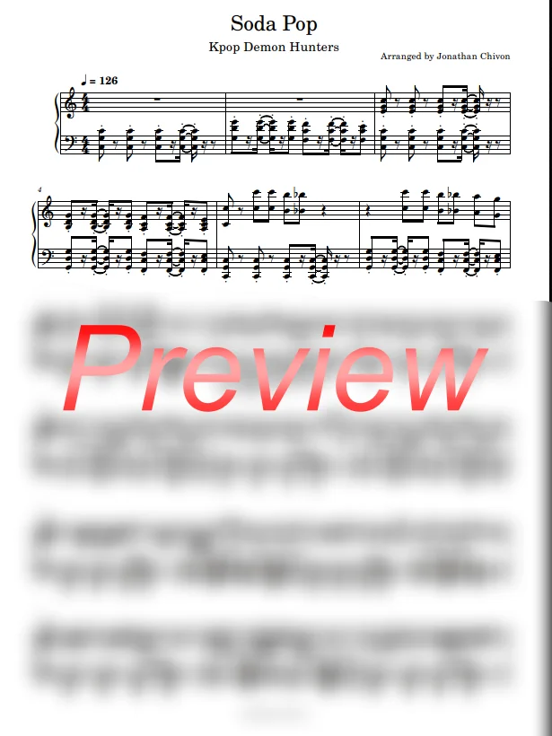 Soda Pop Piano Solo Sheet product image (1)
