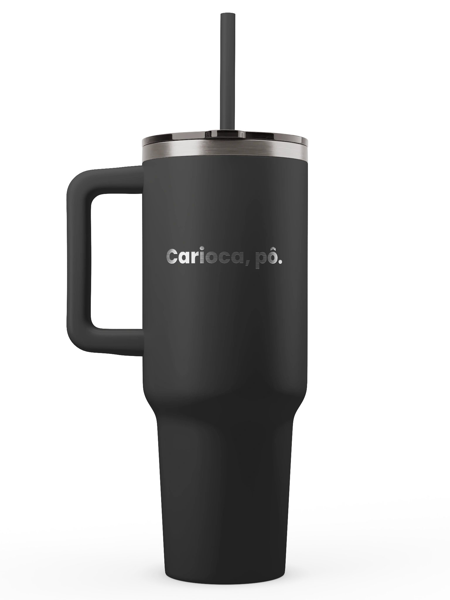 “Carioca, pô.” Travel Mug with Straw product image (1)