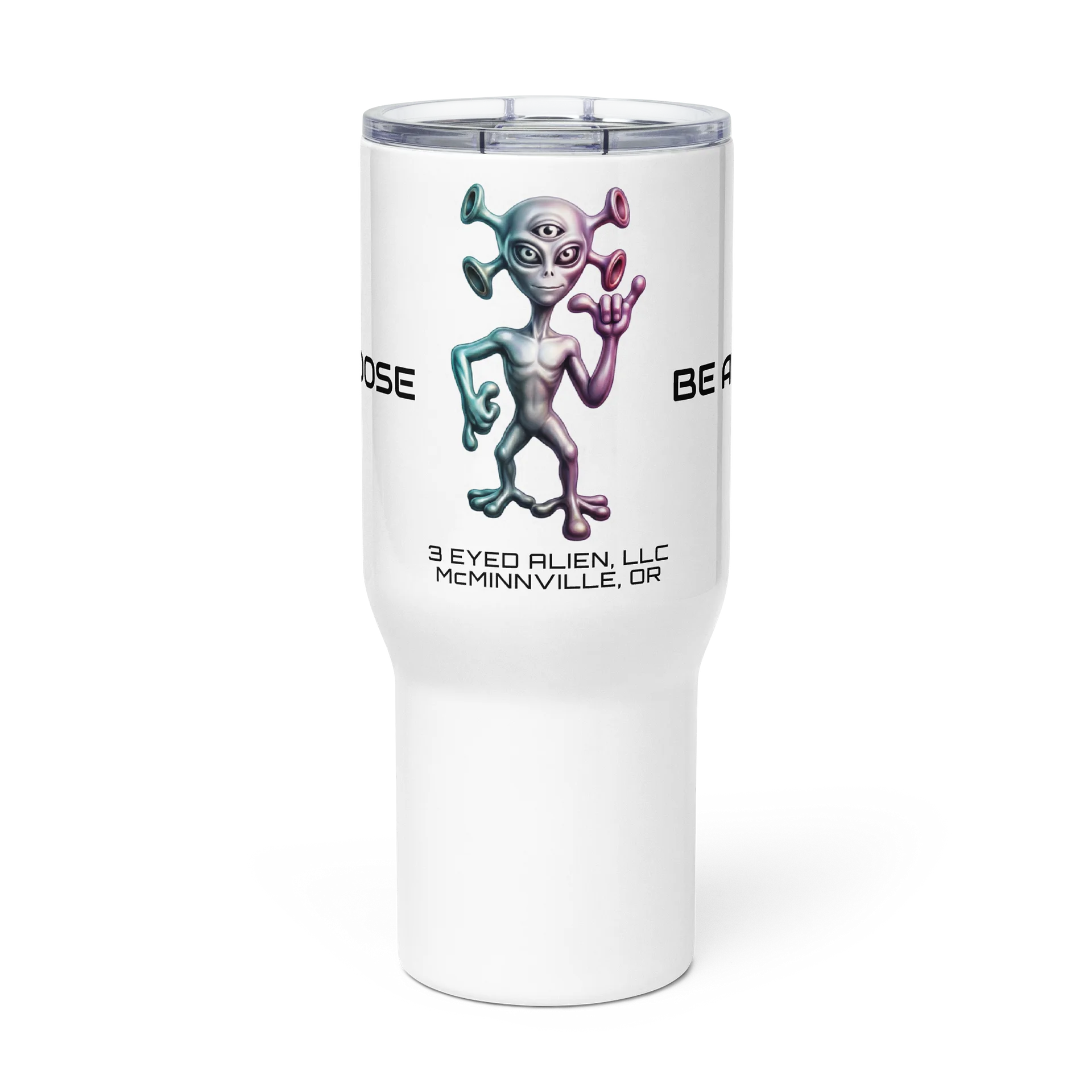 3 Eyed Alien — LUCYLIEN Travel Tumbler — Hang Loose / Be Awesome product image (1)