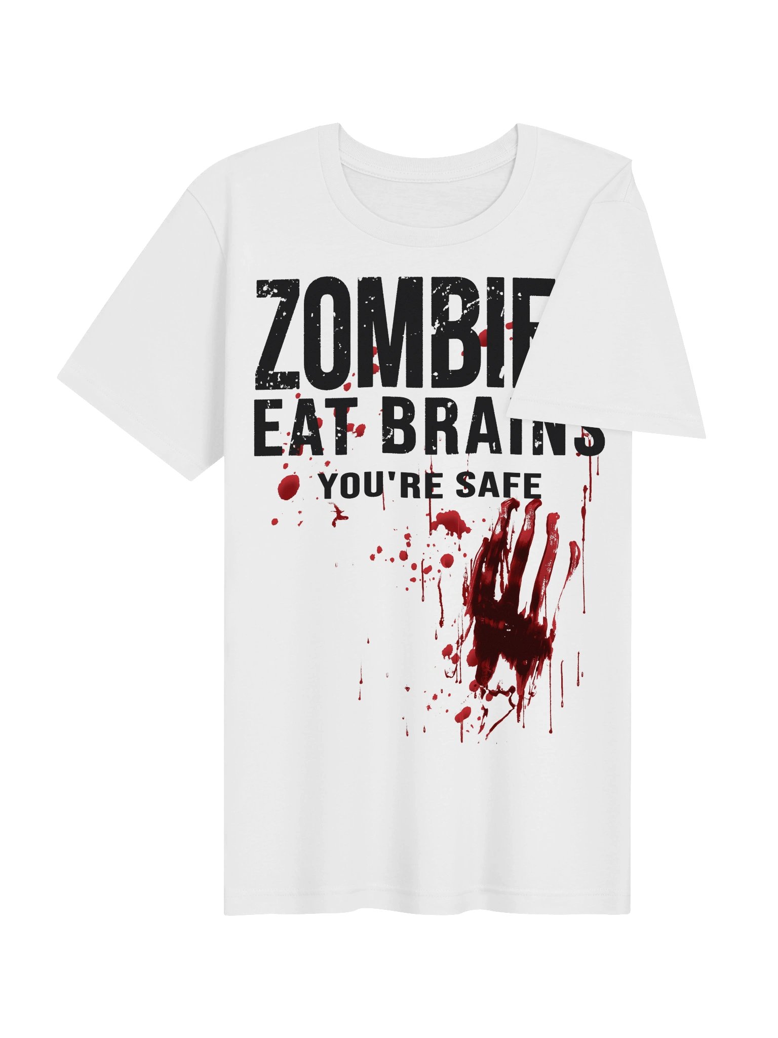 Zombies Eat Brains You’re Safe Shirt Funny Sarcastic Quote Zombie Horror product image (35)